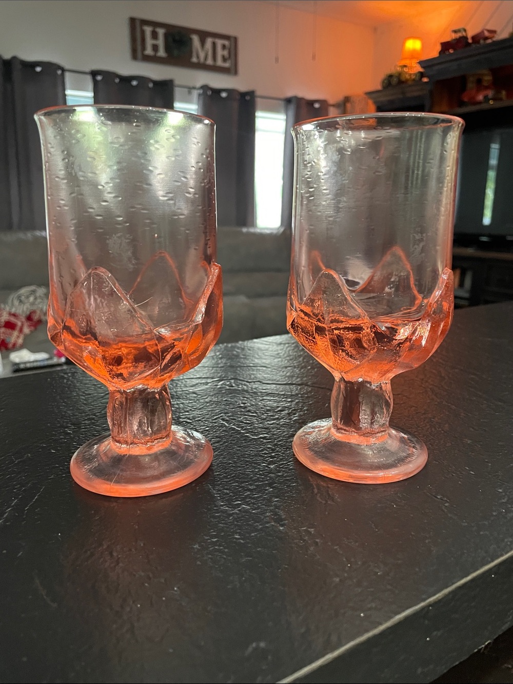 Rare-Vintage-Tiffin Franciscan Cabaret Pink Glass Goblets - Set of 2